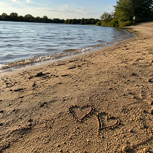 Zwei Herzen im Sand als Symbol für Paarberatung